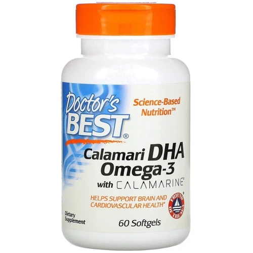 Doctor's Best Calamarine DHA 500 mg Докозагексаеновая кислота 60 желатиновых капсул