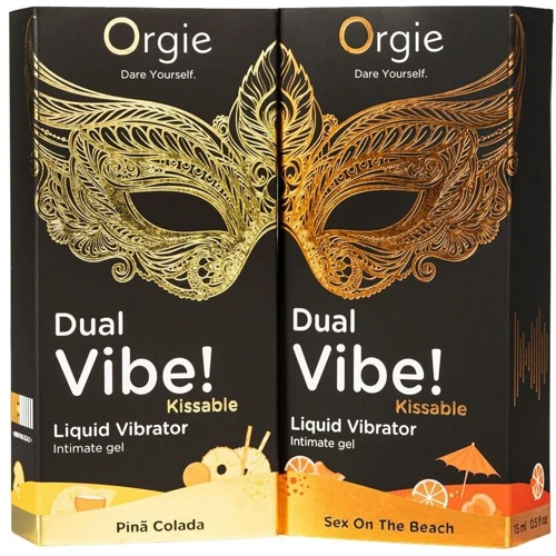 Жидкий вибратор Orgie Dual Vibe! Sex On The Beach Kissable Liquid Vibrator, 15 мл