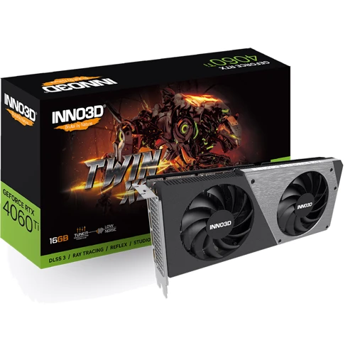 Видеокарта INNO3D GEFORCE RTX 4060 Ti 16GB TWIN X2 (N406T2-16D6-178055N): Объем памяти, Гб 16