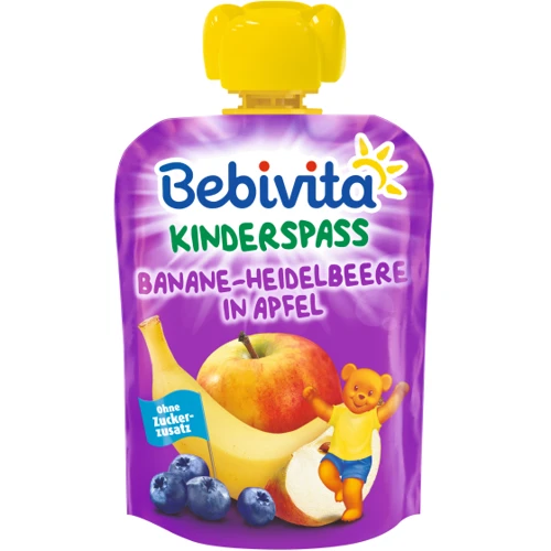 Пюре Bebivita банан-черника-яблоко, 90 мл (4018852007425)