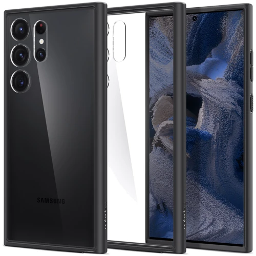Аксессуар для смартфона Spigen Ultra Hybrid Matte Black (ACS05618) for Samsung S918 Galaxy S23 Ultra: Материал поликарбонат и термополиуретан
