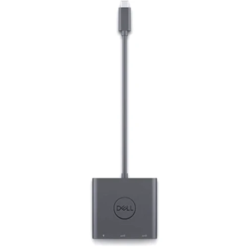 Адаптер Dell Adapter USB-C to 2хUSB+USB-C with Power Deliver Black (470-AEGX): Интерфейс подключения USB-C