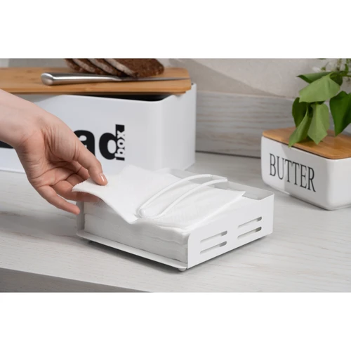 Серветка Ardesto Midori 18х18х6.5см метал Білий (AR0906W)