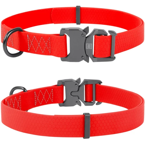 Нашийник WAUDOG Waterproof, водостійкий, пряжка кобра 25 мм 35-70 см червоний (27063)
