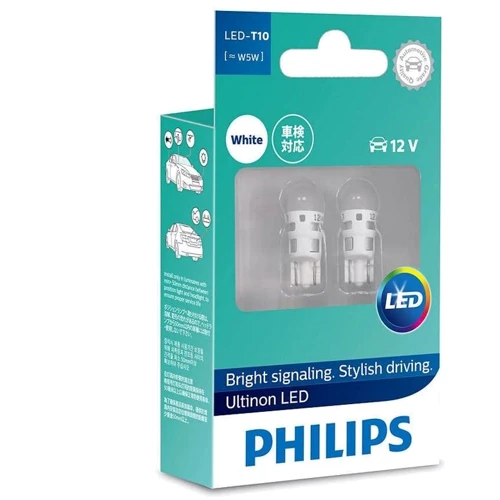 LED лампа Philips Ultinon T10 (W5W) 12V 6000K 11961ULWX2 (2 шт.)
