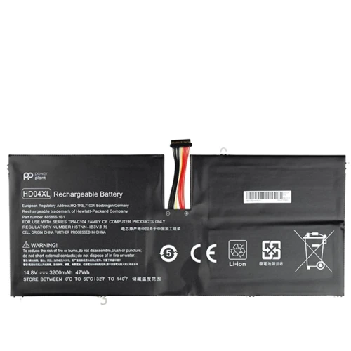 Батарея для ноутбука Акумулятор PowerPlant для ноутбуків HP Envy Spectre XT 13-2120TU (HD04XL) 14.8V 3200mAh (NB461363)