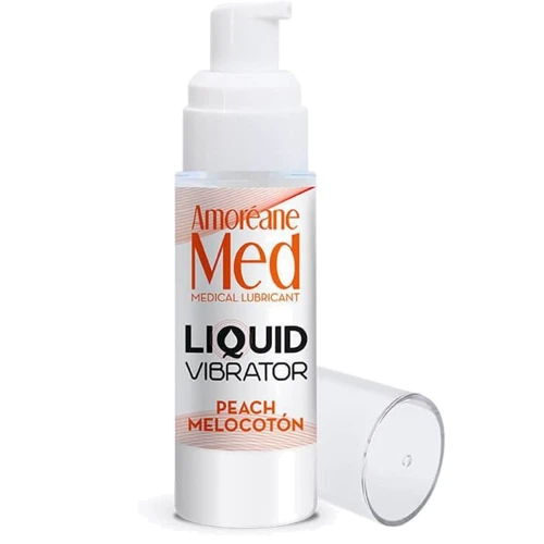 Лубрикант с эффектом вибрации Amoreane Med Liquid Vibrator Peach (30 мл)