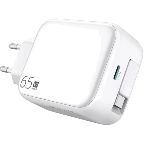 Зарядное устройство Proove Wall Charger USB-C Fixtape GaN 65W White (WCFP65010202): Кабель в комплекте встроенный, USB-C