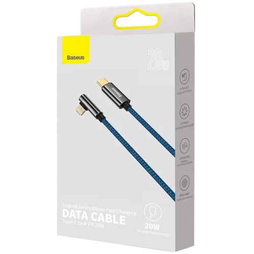Кабель Baseus Cable USB-C to Lightning Legend Elbow 20W 2m Blue (CACS000303) фото 8