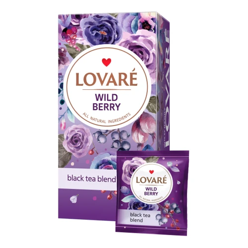 Чай Lovare WILD BERRY черный с ароматом лесных ягод 24х1.5 г пакетированный (4820198872731)