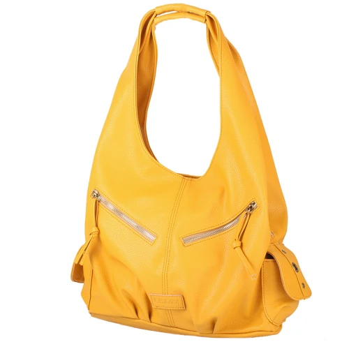 Женская сумка хобо Laskara желтая (LK-10239-yellow): Стиль Повседневный (Casual)