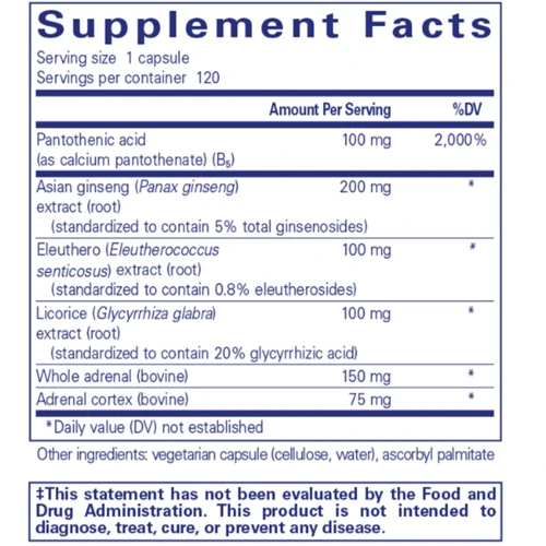 Pure Encapsulations ADR Formula Витамины для надпочечников 120 капсул: Форма выпуска Капсулы