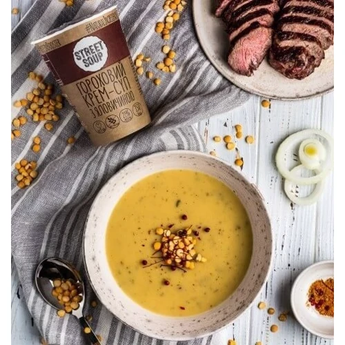 Крем-суп гороховий Street Soup з яловичиною 50 г склянка (4820201770054): Вага, г 50