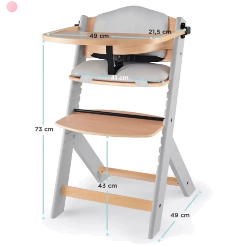 Стульчик для кормления с подушкой Kinderkraft Enock Gray Wood (KHENOC0PGRY0000) фото 5