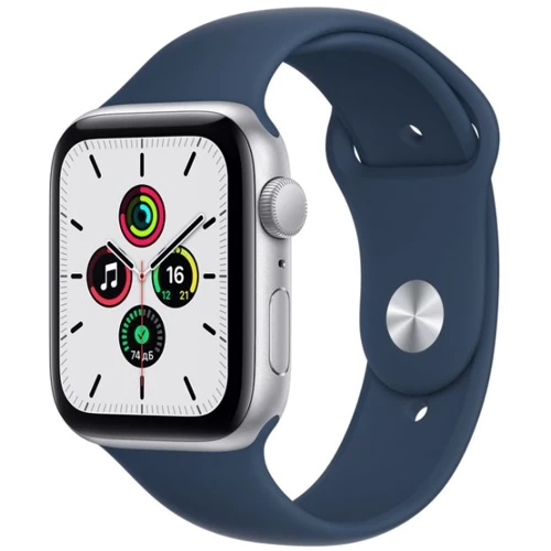 Apple Watch SE 44mm GPS+LTE Silver Aluminum Case with Abyss Blue Sport Band (MKRJ3)