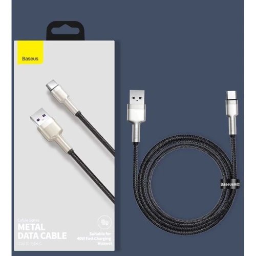 Кабель Baseus USB Cable to USB-C Cafule Metal 40W 2m White (CATJK-B02) фото 12