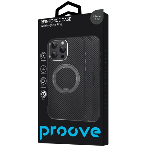 Чехол для iPhone Proove Reinforce Case with Magnetic Ring Gray for iPhone 15 Pro фото 7
