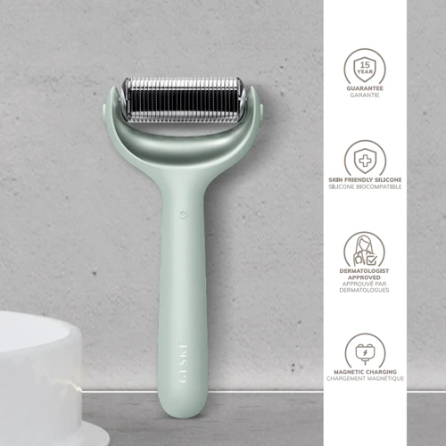 Электронный роллер для лица и тела с микроиглами GESKE MicroNeedle Face&Body Roller 8в1 green фото 4