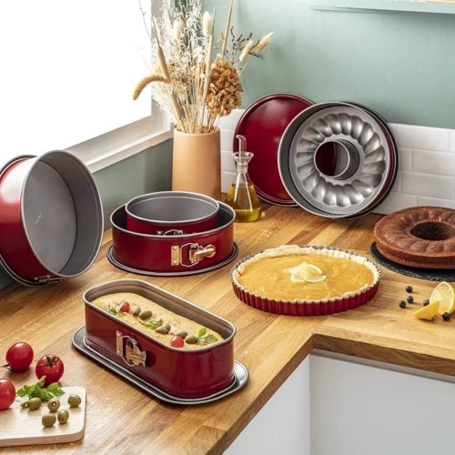 Форма для выпечки Tefal Delibake 27 см, съемное дно, красный (J1641474)