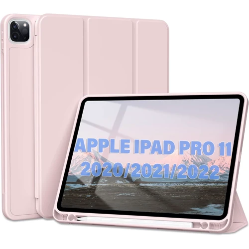Аксессуар для iPad BeCover Tri Fold Soft TPU with Pencil mount Pink for iPad Pro 11 (2018-2022) (711113)