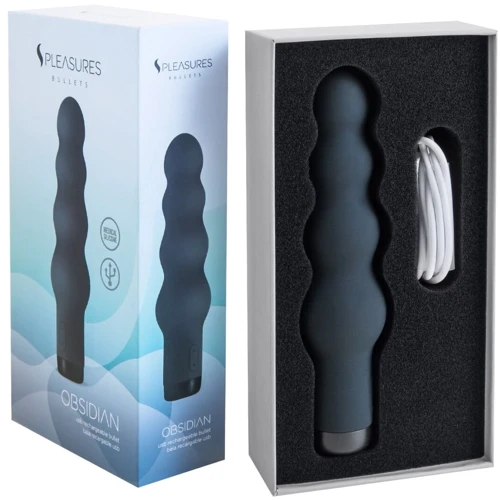 Вибратор S Pleasures Bullets Obsidian (в виде ряда шариков, 10 режимов)
