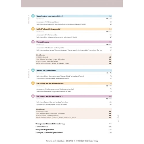Momente A2.2: Arbeitsbuch plus interaktive Version: Кількість сторінок 132