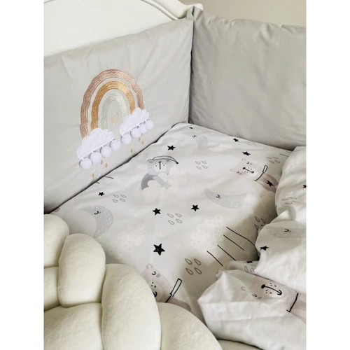 Постельный комплект Twins Fluffy Puffy grey 7 эл. серый (4076-TFP-10)