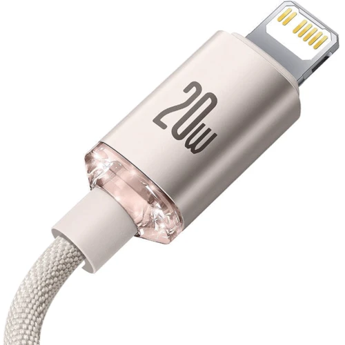 Кабель Baseus Cable USB-C to Lightning Crystal Shine Series 20W 1.2m Pink (CAJY001304) фото 3