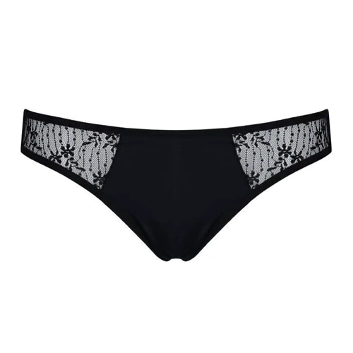 Трусики-слипы с кружевной сеточкой Dina Thong black XXL/XXXL - Passion