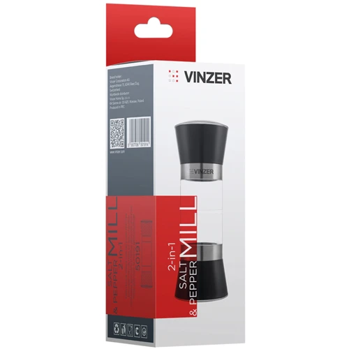 Набор для специй VINZER Мельница для соли и перца двухсекционная (50191)