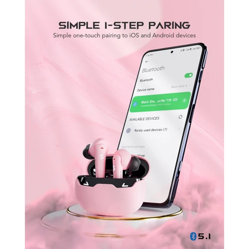 Наушники Xiaomi Black Shark Lucifer T10 Pink: Тип крепления без креплений