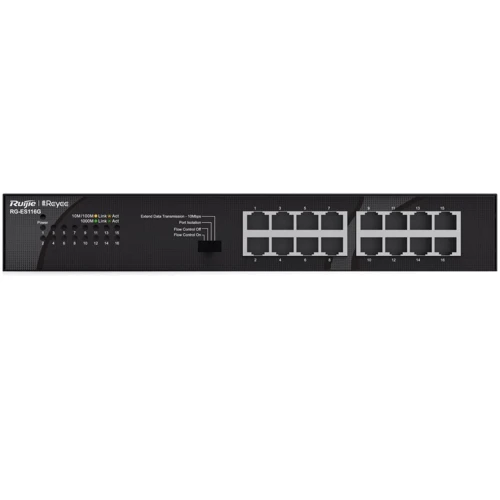 Сетевой коммутатор Ruijie Networks RG-ES116G: Количество портов Gigabit Ethernet (10/100/1000) 16