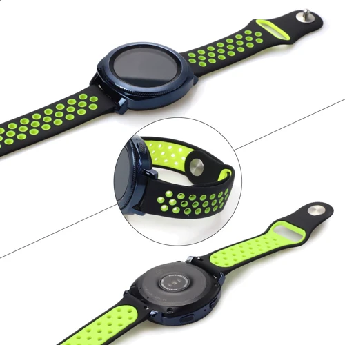 Ремінець Becover Sport Band Vents Style Gray/Green для Xiaomi iMi KW66/Mi Watch Color/Watch S1 Active/Haylou LS01/LS05 (705807): Колір серый