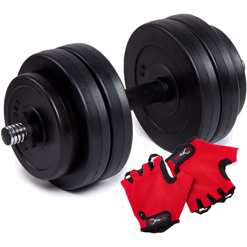 Гантель Iron Body битумная 13 кг с перчатками