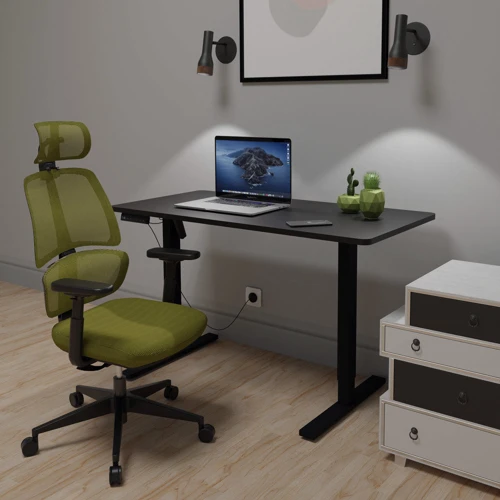 Комплект Mealux PowerDesk Lite Black + Leo Air Plus Green (EVO-201 Lite B/B +Y 546 KZ)