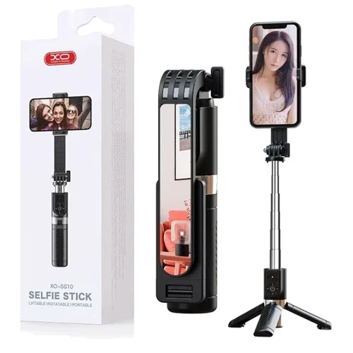 XO SS10 Mini Tripod Stand Bluetooth Selfie Stick with Mirror 80cm Black: Материал пластик, металл