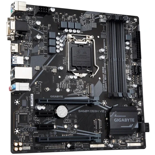 GIGABYTE B460M DS3H V2 microATX 4xDDR4 2933 1xM2, HDMI, D-SUB, DVI-D: Роз'єми на платі SATA 3.0, M.2