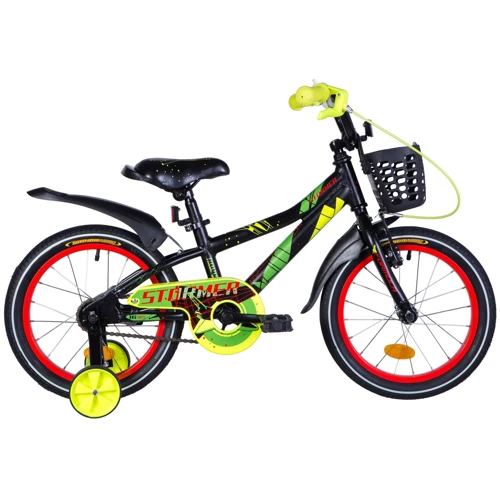 Велосипед 16" Formula STORMER 2020 (черно-красный с желтым)