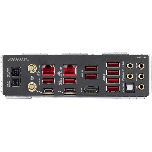 GIGABYTE Z590 AORUS XTREME: Разъемы на задней панели HDMI, Thunderbolt, Ethernet RJ-45, S/PDIF (Оптический), USB 2.0, USB 3.2 Gen 1, USB 3.2 Gen 2