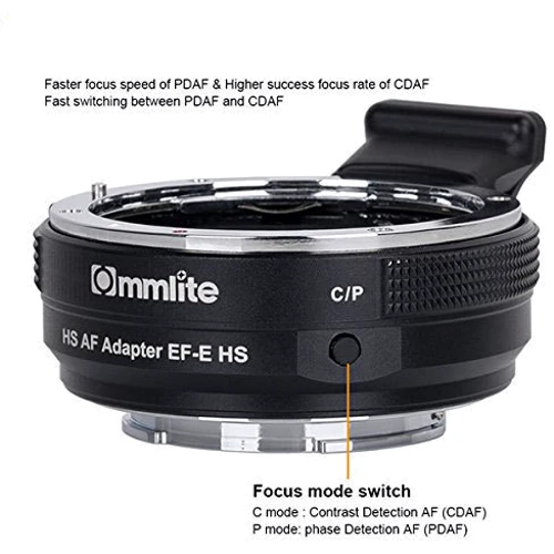 Адаптер для объективов Commlite CM-EF-E HS High Speed AF Lens Mount Adapter For EF/EF-S Lens to E-Mount Camera фото 4