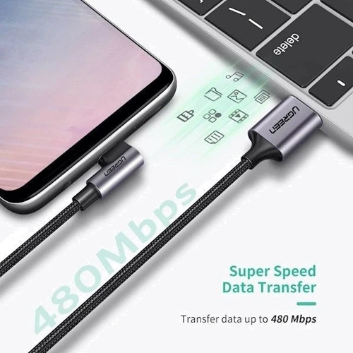 Кабель UGREEN USB Cable to USB-C US284 3A 3m Space Gray: Довжина 3 м