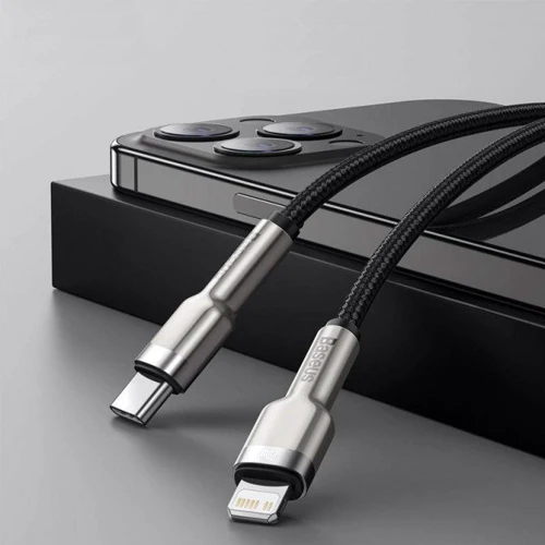Кабель Baseus Cable USB-C to Lightning PD 20W Cafule Metal 1m Black (CATLJK-A01) фото 6