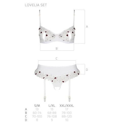 Эротический комплект Passion LOVELIA SET white XXL/XXXL