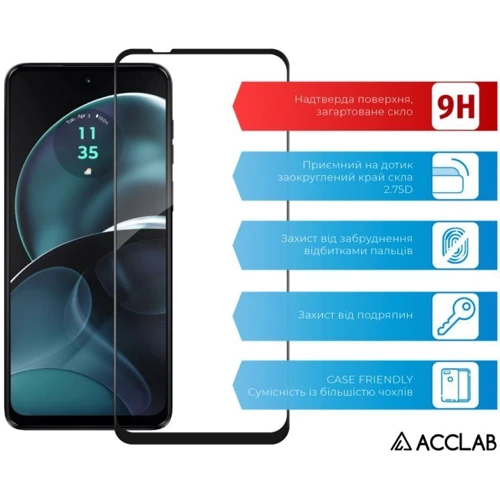 Аксессуар для смартфона ACCLAB Tempered Glass Full Glue Black for Motorola Moto G14: Тип защитное стекло