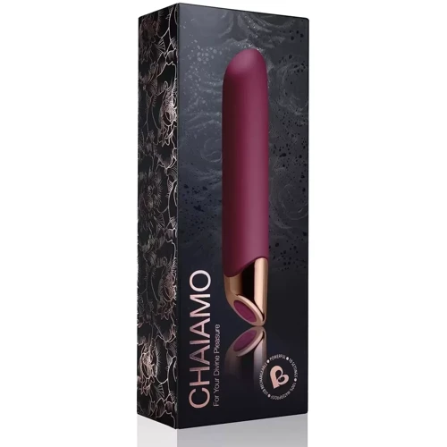 Мощный вибратор Rocks Off Chaiamo Burgundy, LED подсветка