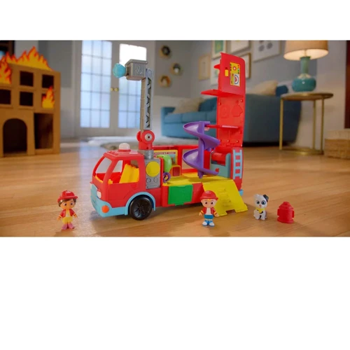Пожежна машина-трансформер CoComelon Feature Vehicle Deluxe Transforming Fire Truck з аксесуарами (CMW0220): Матеріал пластмасса