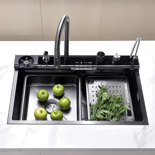 Кухонная мойка Lefton 33x22 Inch Waterfall Faucet Kitchen Sink with Digital Temperature Display & LED Lighting-KS2207L: Тип монтажа Врезная