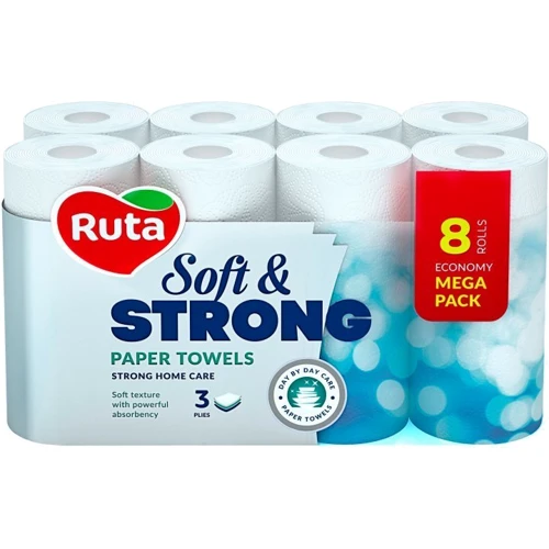 Рушники паперові Ruta Soft Strong 3 шари 87 відривів 8 шт.: undefined undefined