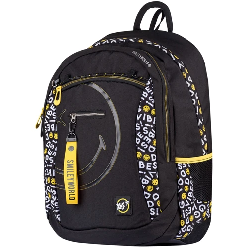 Рюкзак YES T-121 Smiley World.Black&Yellow, черный (552511): Возрастная группа от 13 до 18 лет