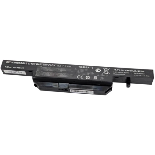Батарея для ноутбука DNS W650BAT-6 Clevo W650 11.1V Black 4400mAh OEM